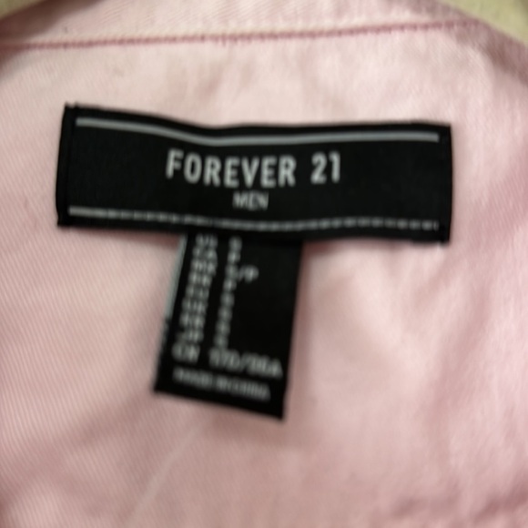 Pre Loved:  Forever 21 Men's Size Small Pink Jean Oversized Shirt - Picture 2 of 6
